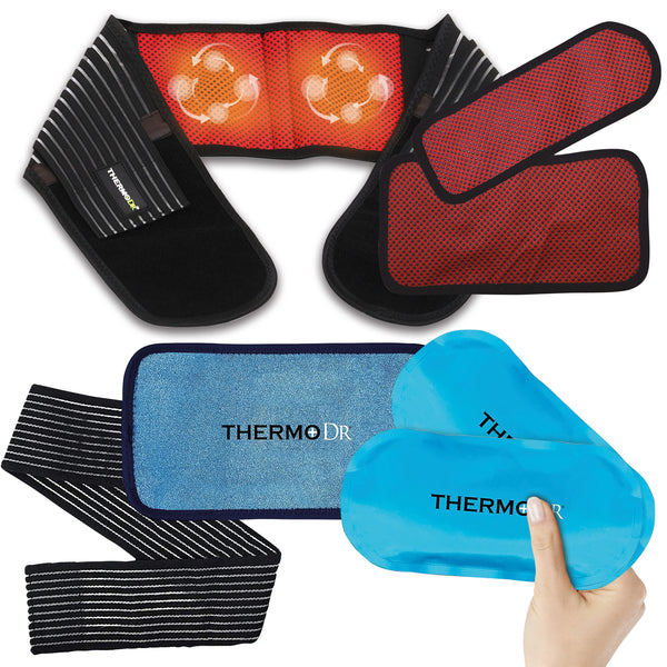 Self Heat Back Wrap & ThermoDR Hot & Cold Gel Pack Offer Inc Free Knee Pain Patches worth £7.99
