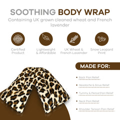 Soothing Body Wrap Wheat Bag with Lavender - Snow Leopard Print